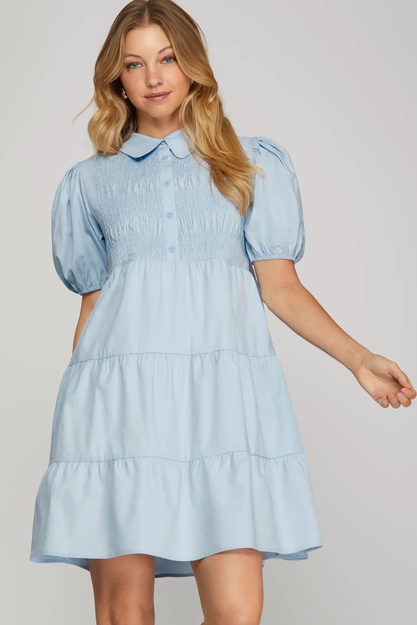 Light Blue Collared Dress
