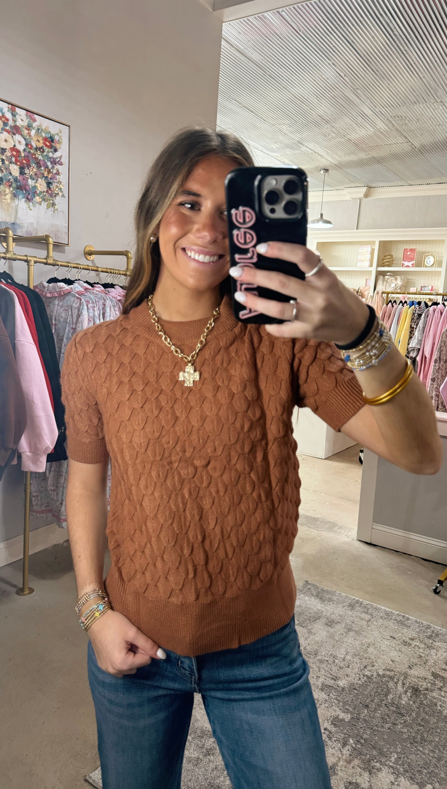 Coffee Textured Sweater