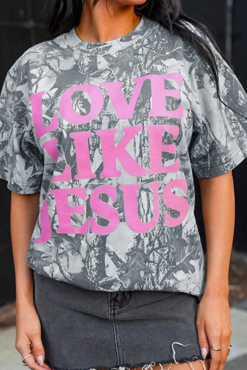 Camo & Pink Love Like Jesus Tee