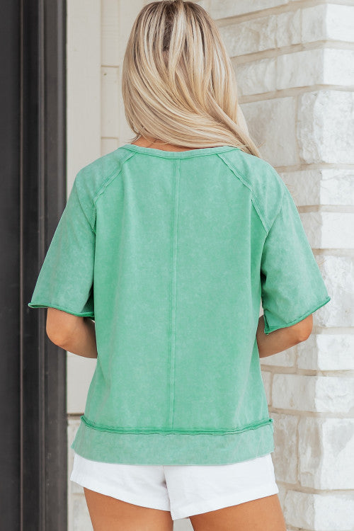 Teal Buttoned Top