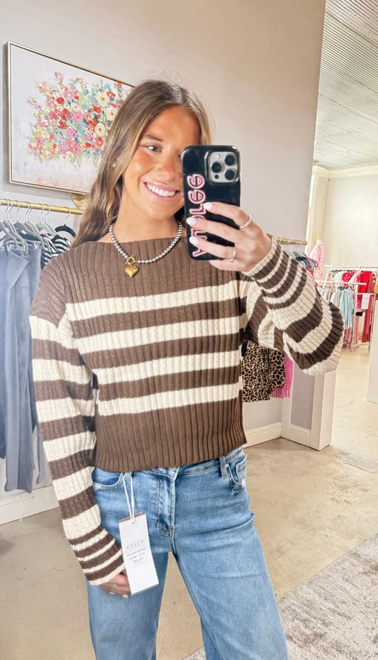 Brown Striped Top