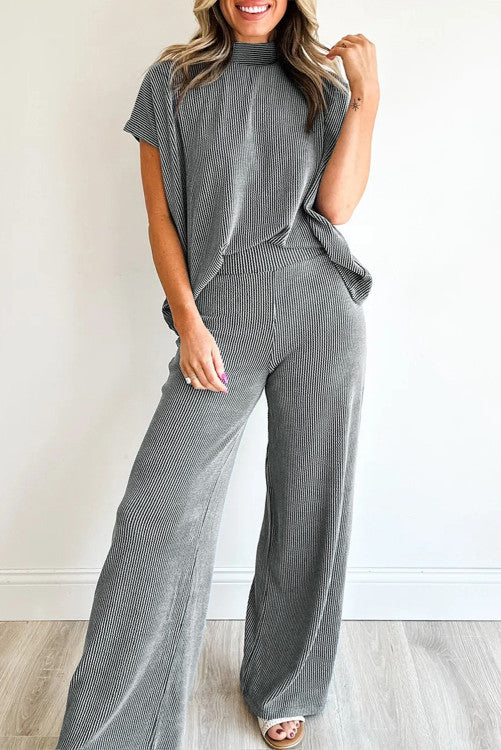 Grey Ribbed Set