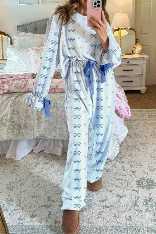 Bow + Stripe Pajama Set