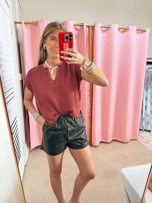Maroon V-Neck Sweater