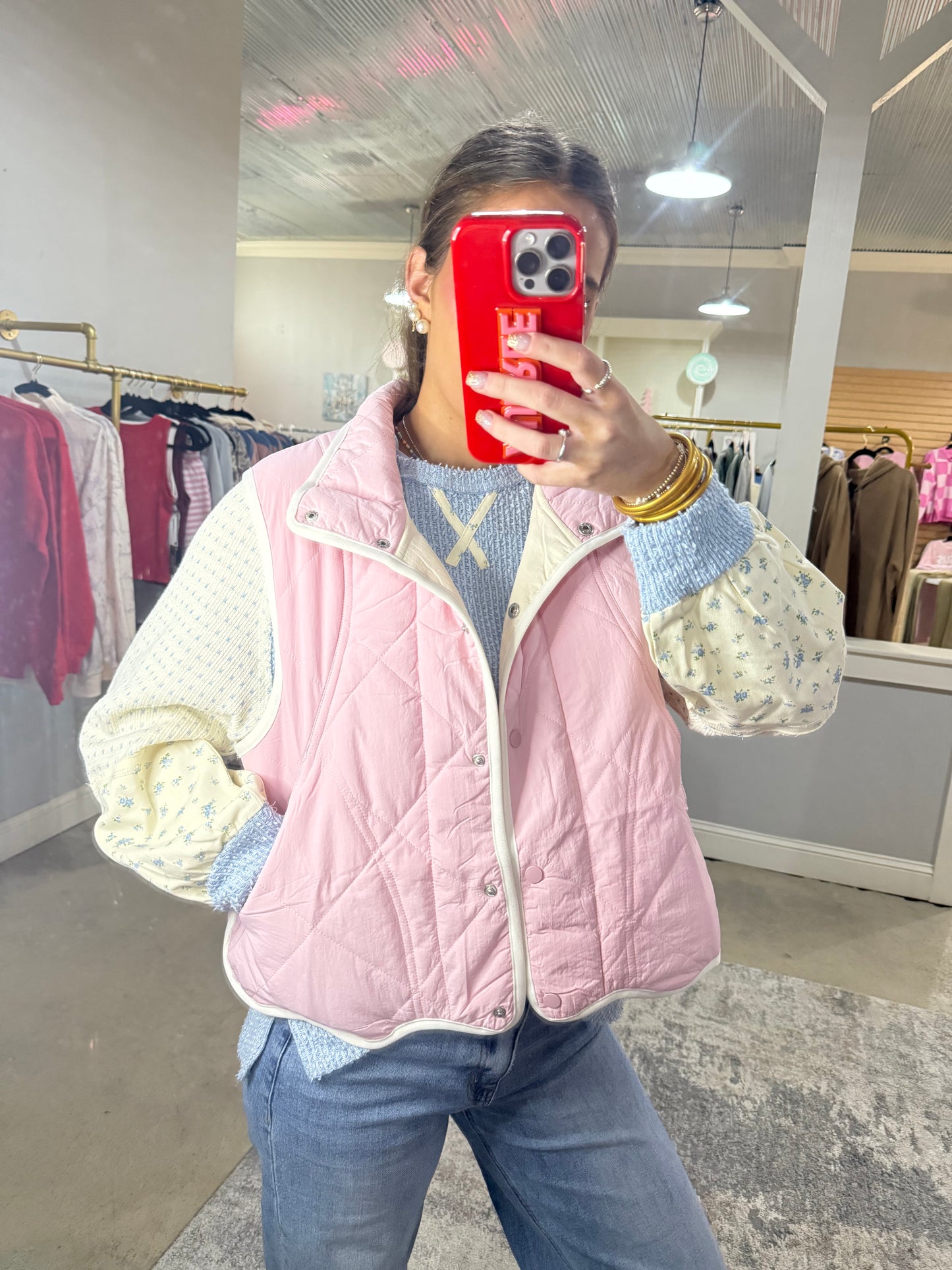 Pink Scallop Vest