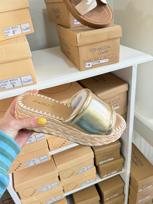 Gold Platform Sandals
