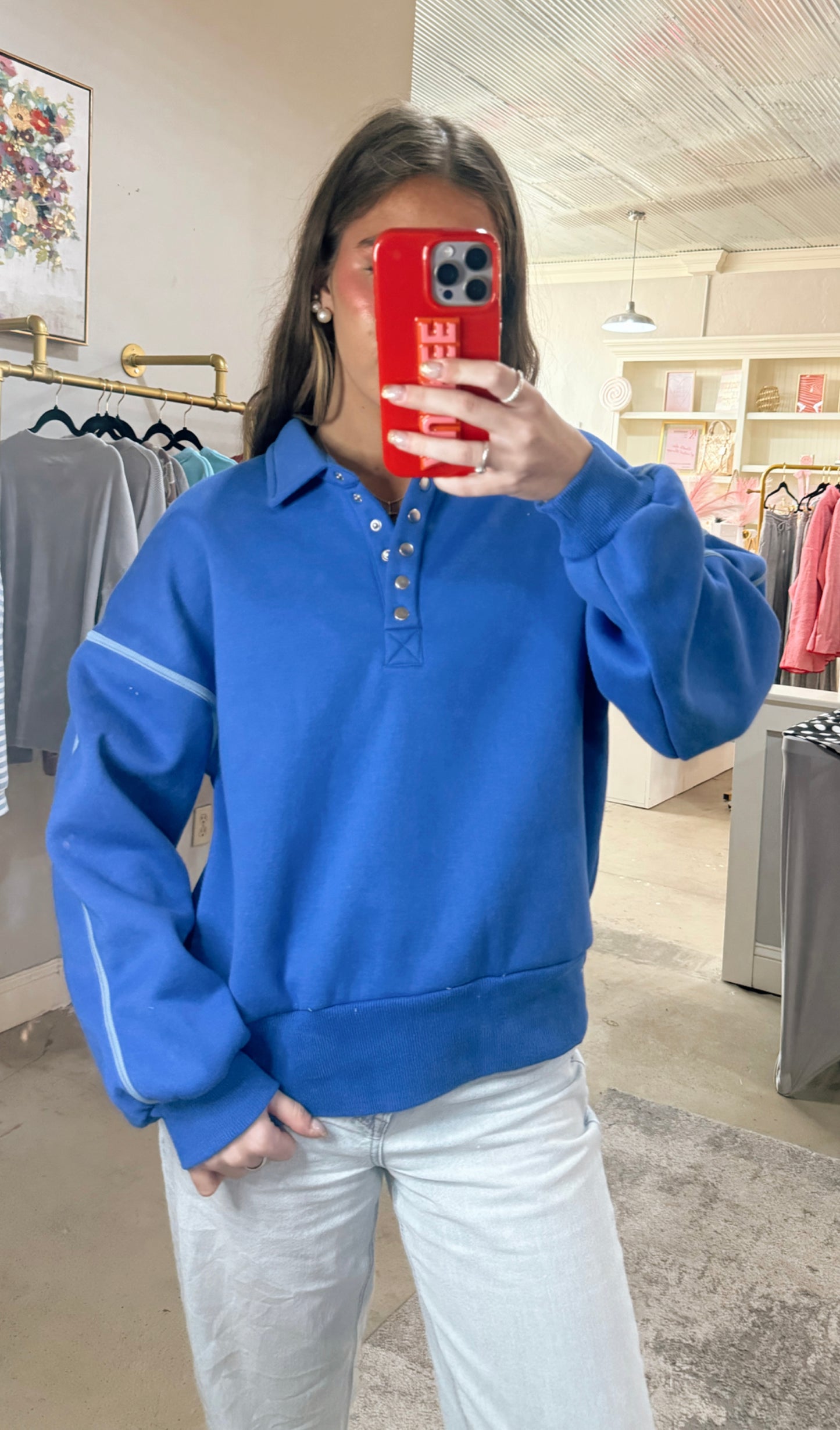 Blue Collared Pullover