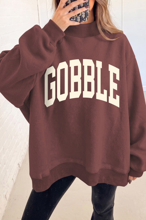 Thankful/Gobble Reversible Mock-Neck