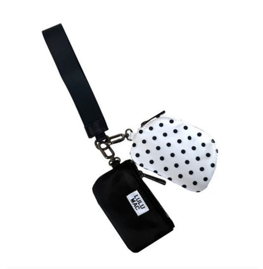 Lulu Mac Black/White Dot Wristlet