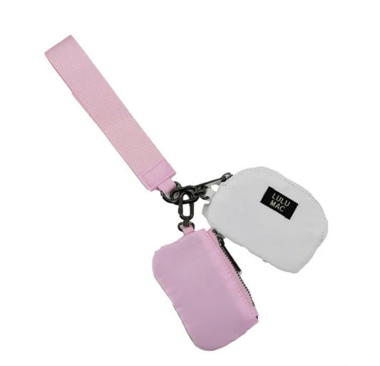 Lulu Mac Pink/White Wristlet