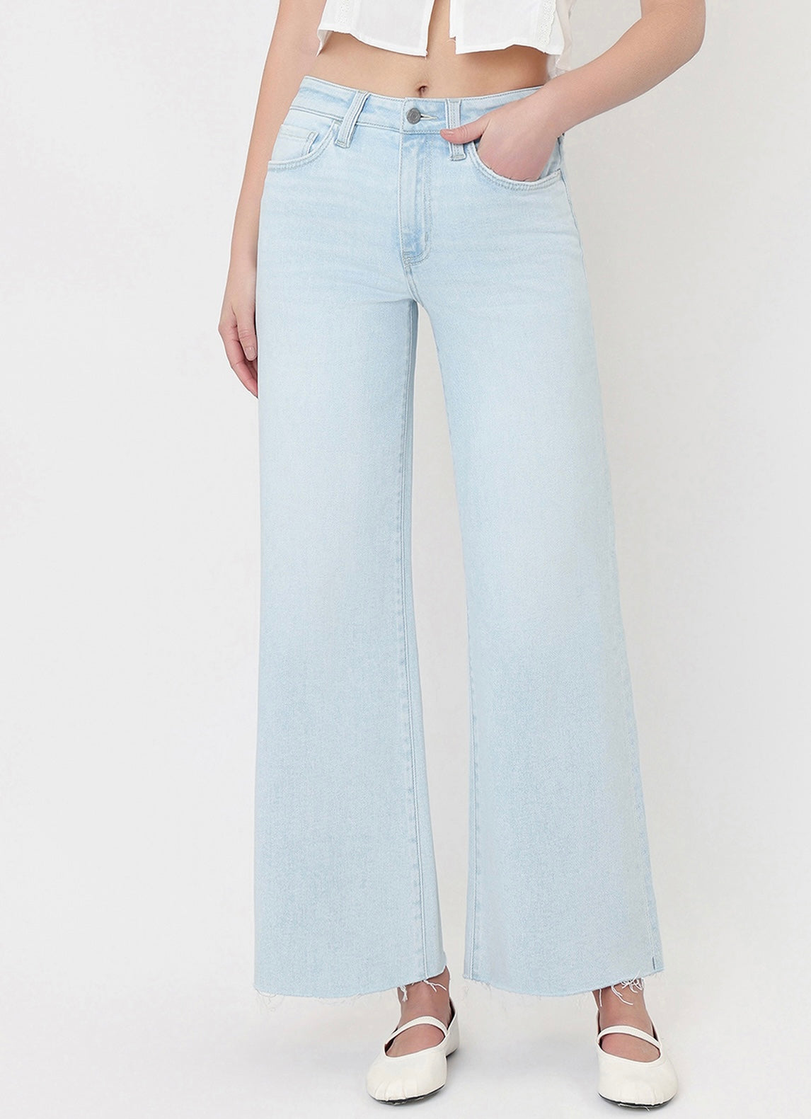 Vervet Light Wash Raw Hem Jeans