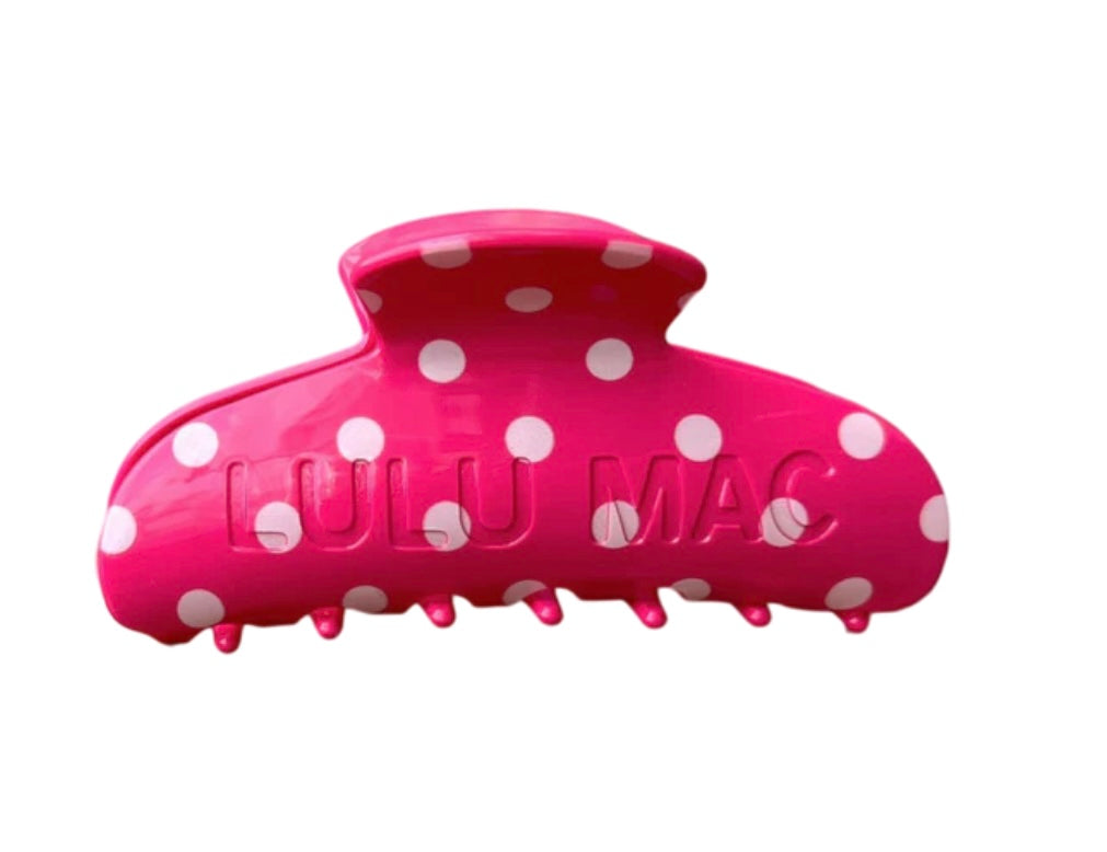 Lulu Mac Hot Pink/White Dot Clip