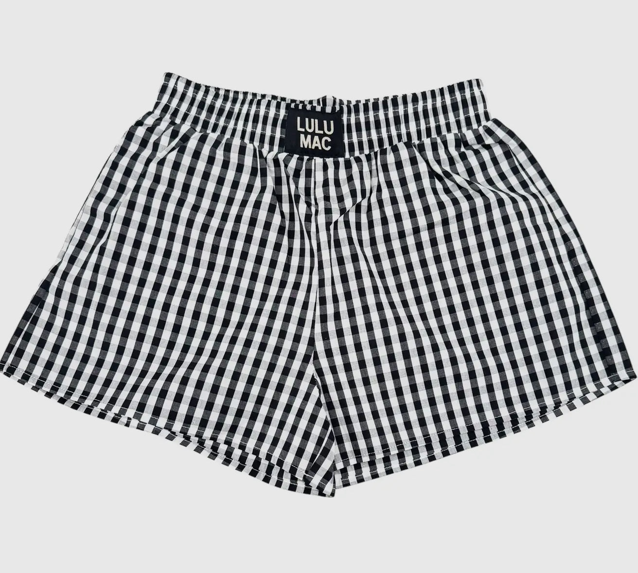 Black Gingham Lulu Mac Shorts