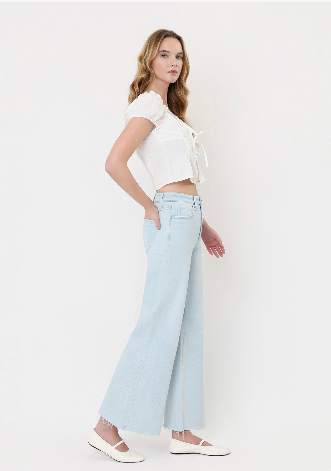 Vervet Light Wash Raw Hem Jeans