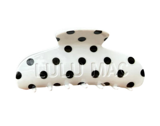 Lulu Mac White/Black Dot Clip