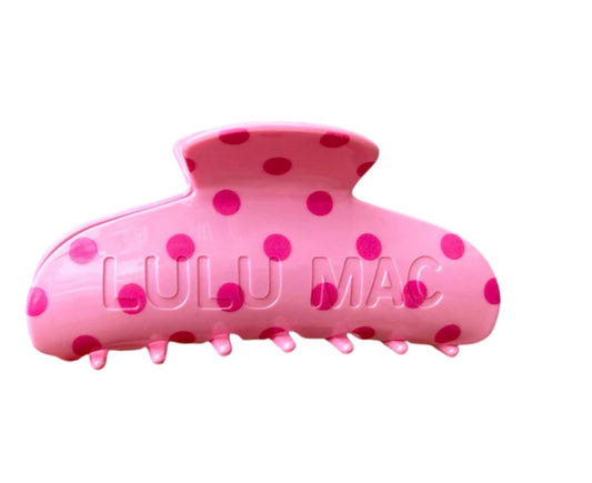 Lulu Mac Pink/Hot Pink Dot Clip