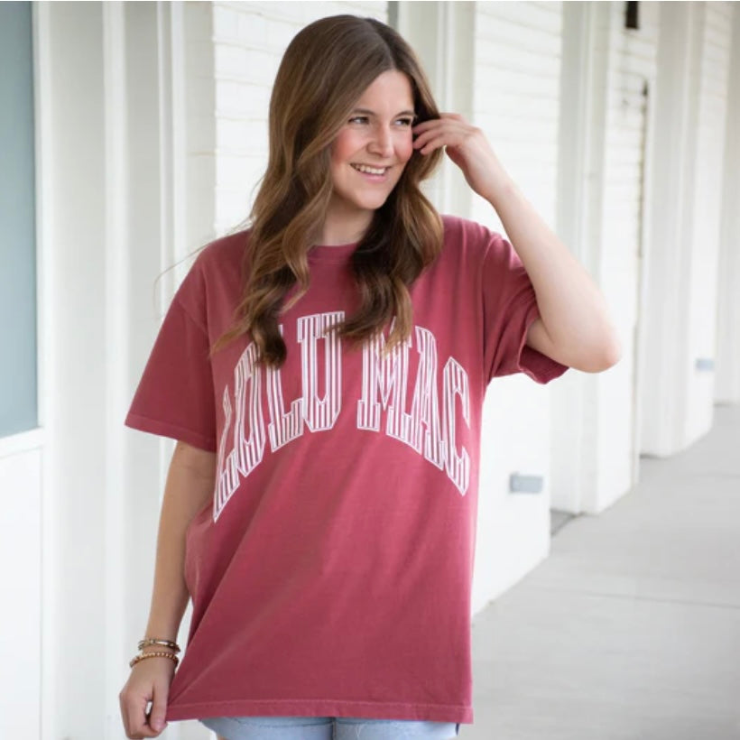 Maroon Stripe Lulu Mac Tee