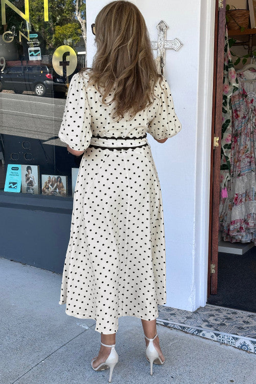 White and Black Polka Dot Dress