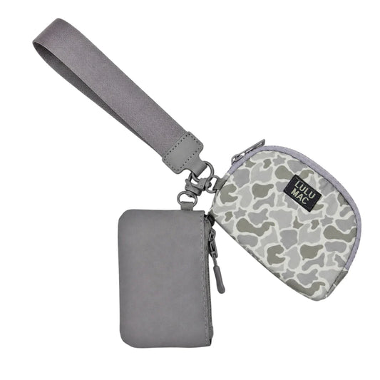Lulu Mac Grey/White Camo Wristlet