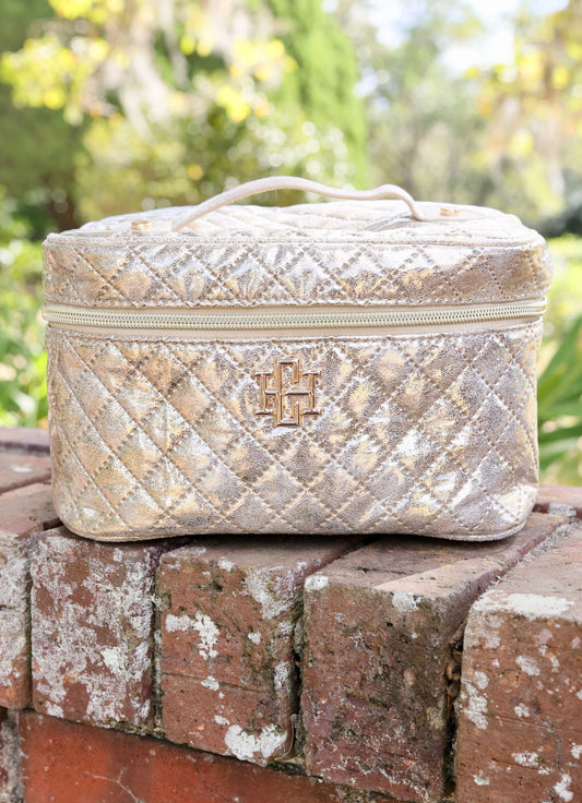 Caroline Hill Champagne Gold Makeup Case
