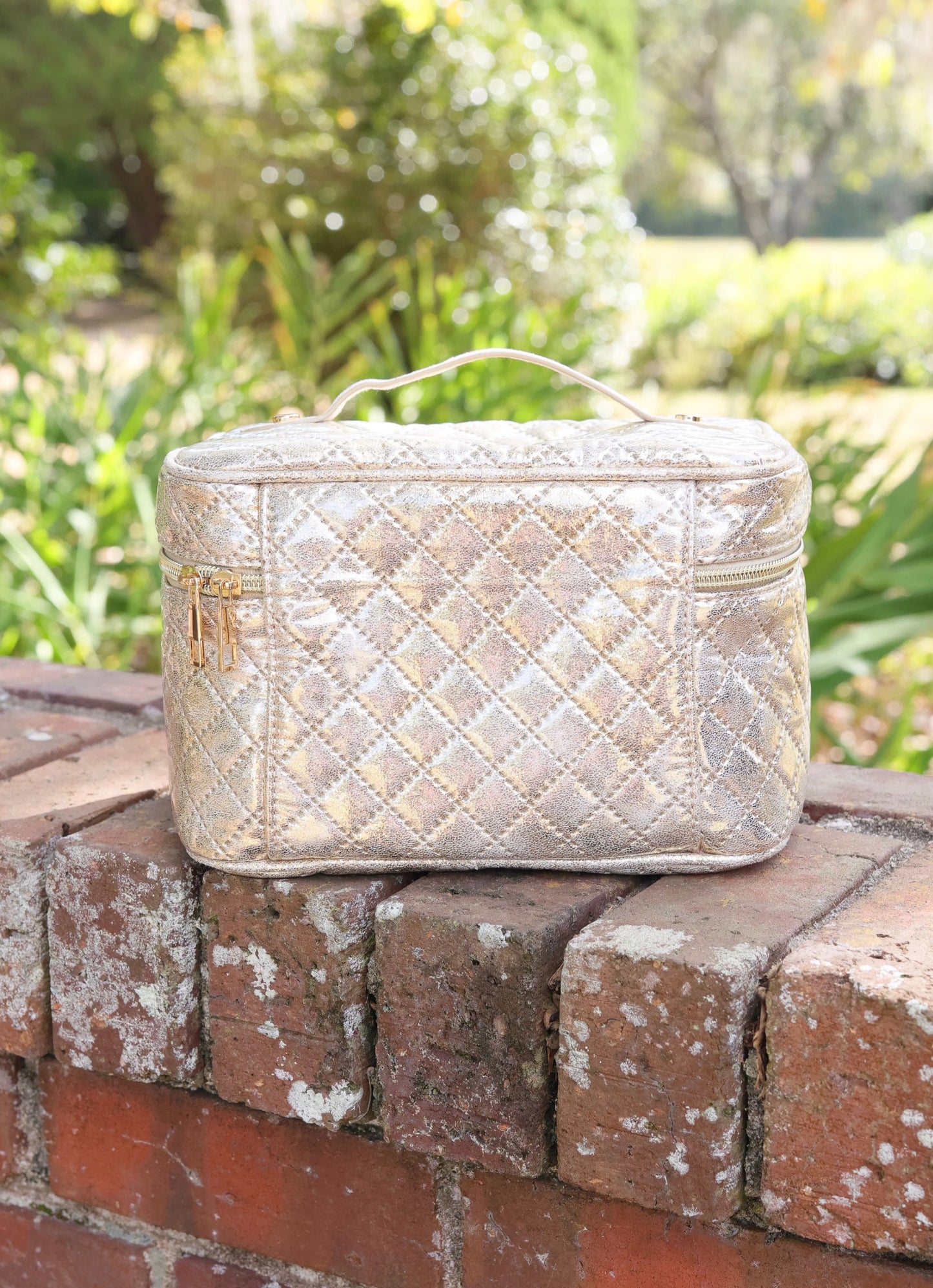 Caroline Hill Champagne Gold Makeup Case