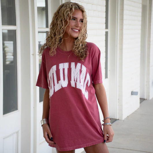 Maroon Polka Dot Lulu Mac Tee