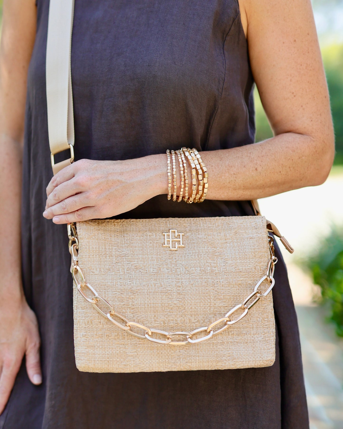 Caroline Hill Ariana Natural Crossbody Bag