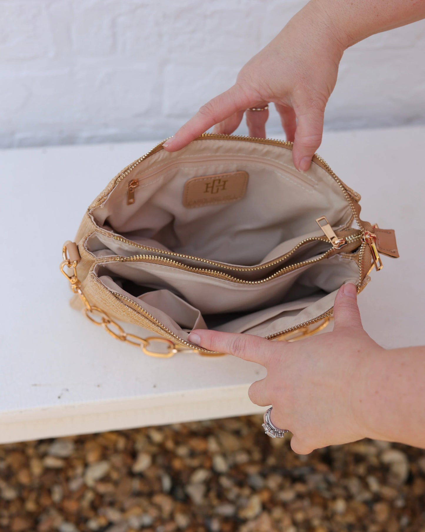 Caroline Hill Ariana Natural Crossbody Bag