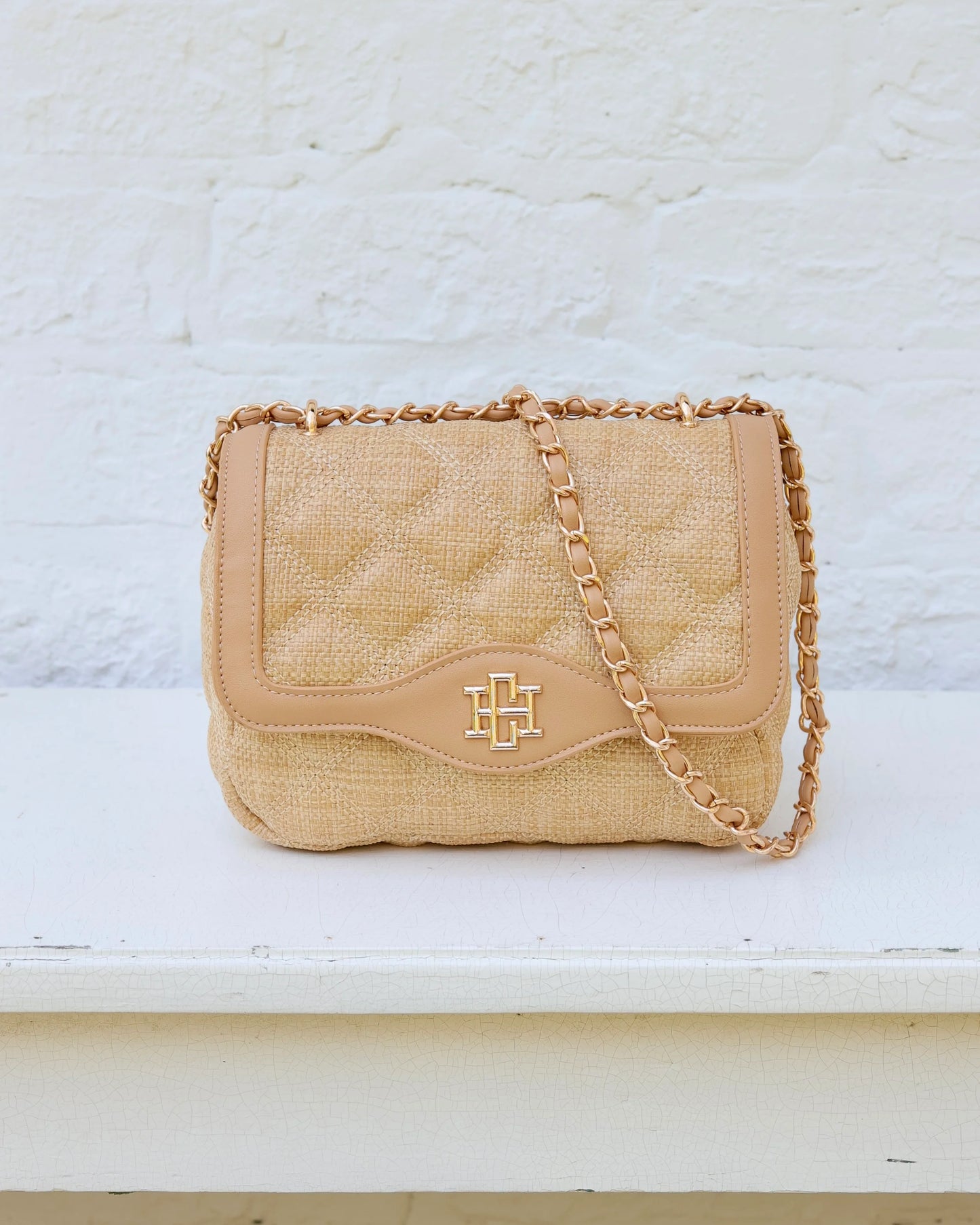Caroline Hill Elle Natural/Tan Crossbody Bag