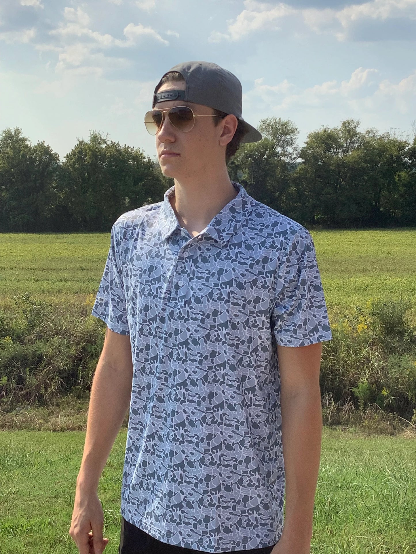 Grey Camo Speckle Bellies Polo