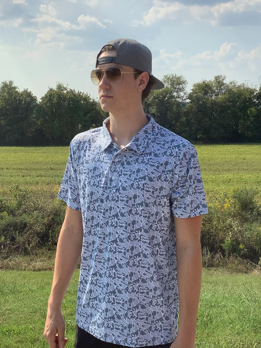 Grey Camo Speckle Bellies Polo