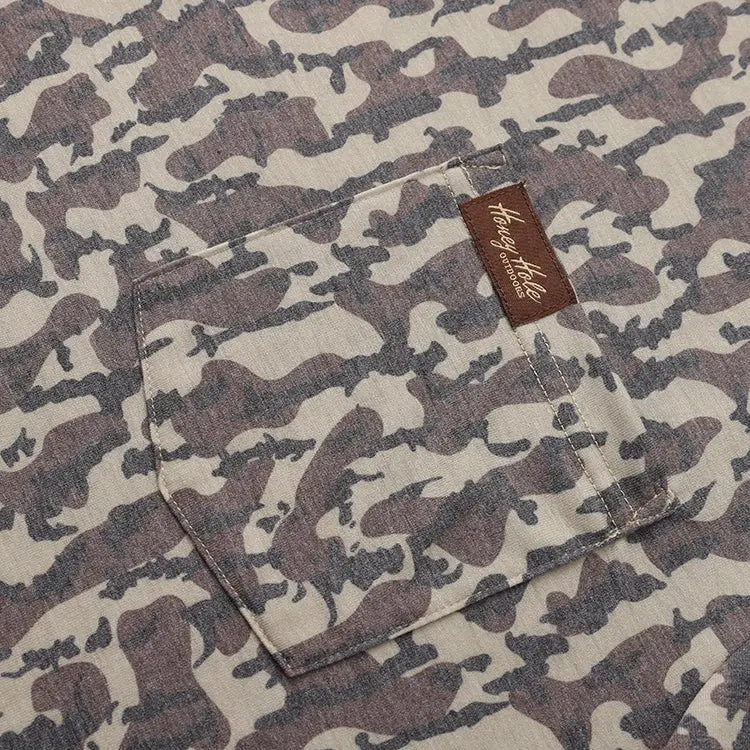 Honey Hole Brown Camo Pocket Tee