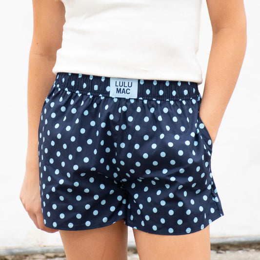 Lulu Mac Navy/Light Blue Dot Shorts