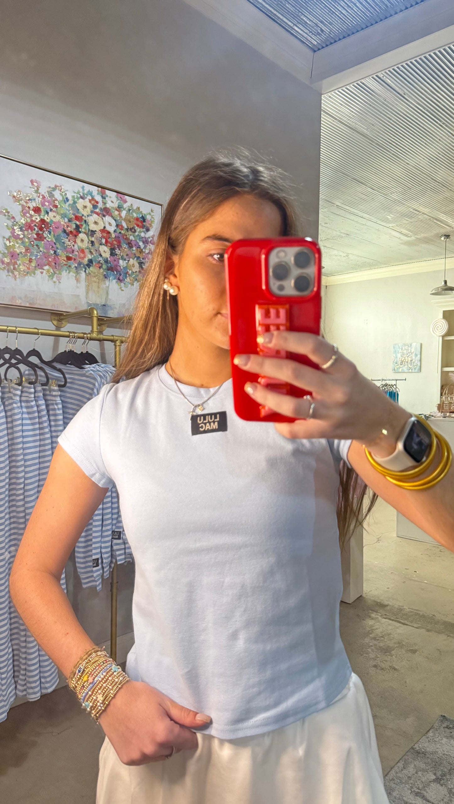 Lulu Mac Light Blue Baby Doll Tee