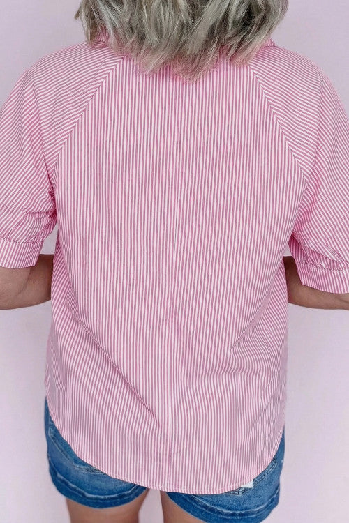 Pink Striped Top