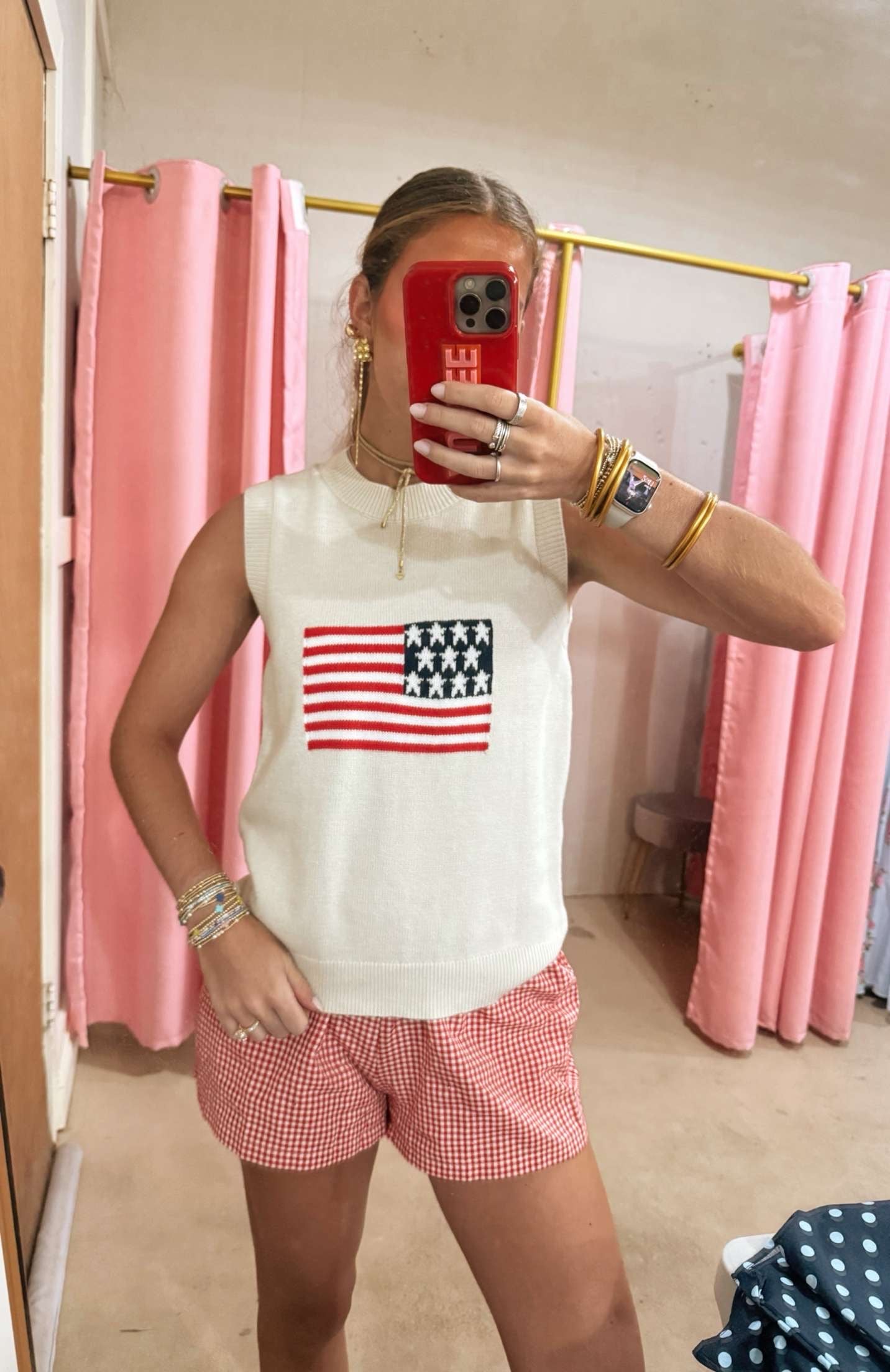 Cream USA Flag Sweater