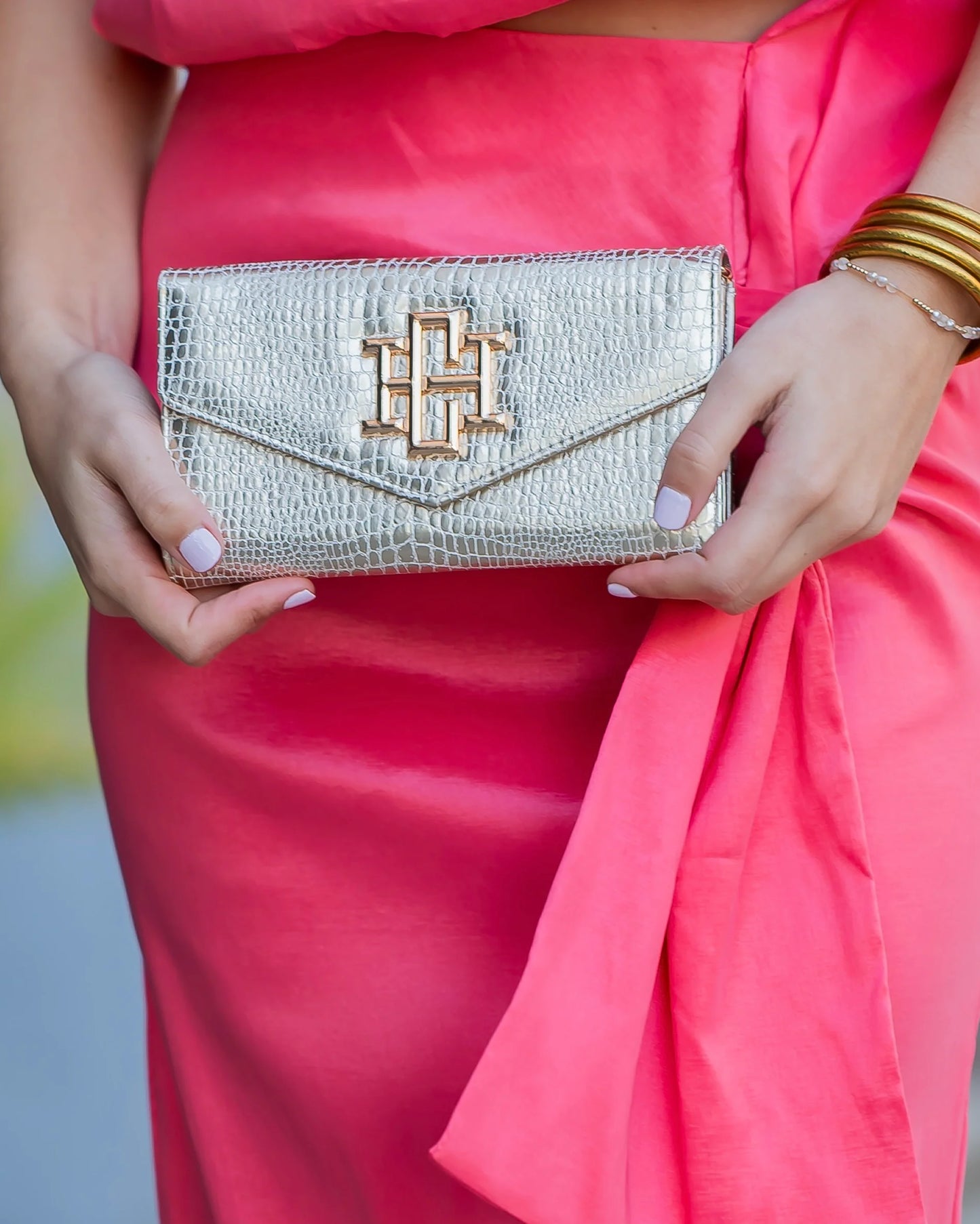 Caroline Hill Gold Clutch/Crossbody