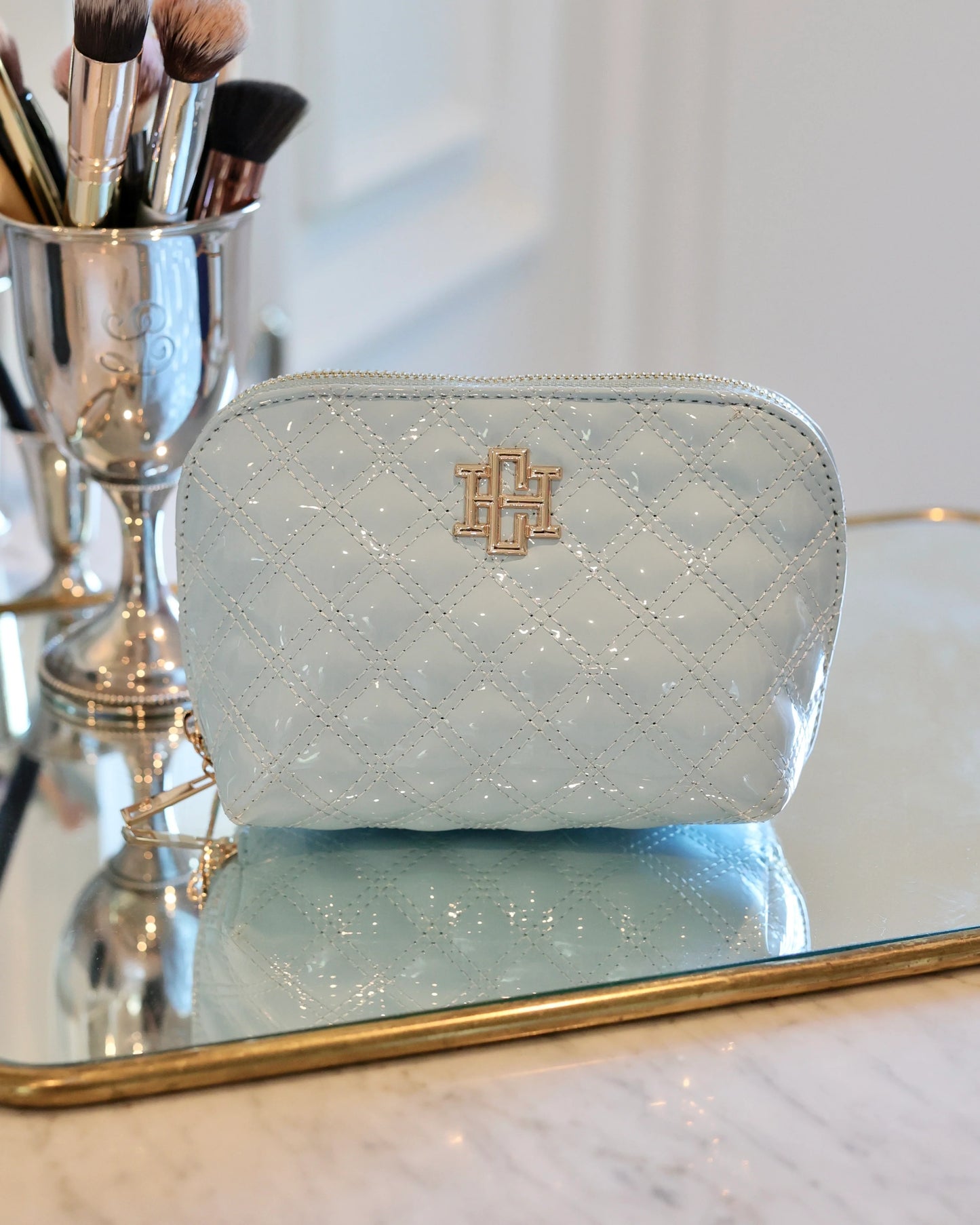Caroline Hill Light Blue Makeup Pouch