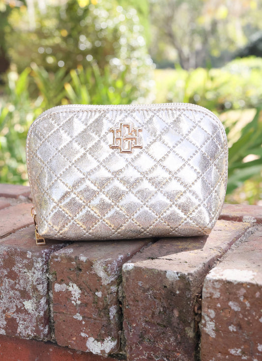 Caroline Hill Gold Makeup Pouch