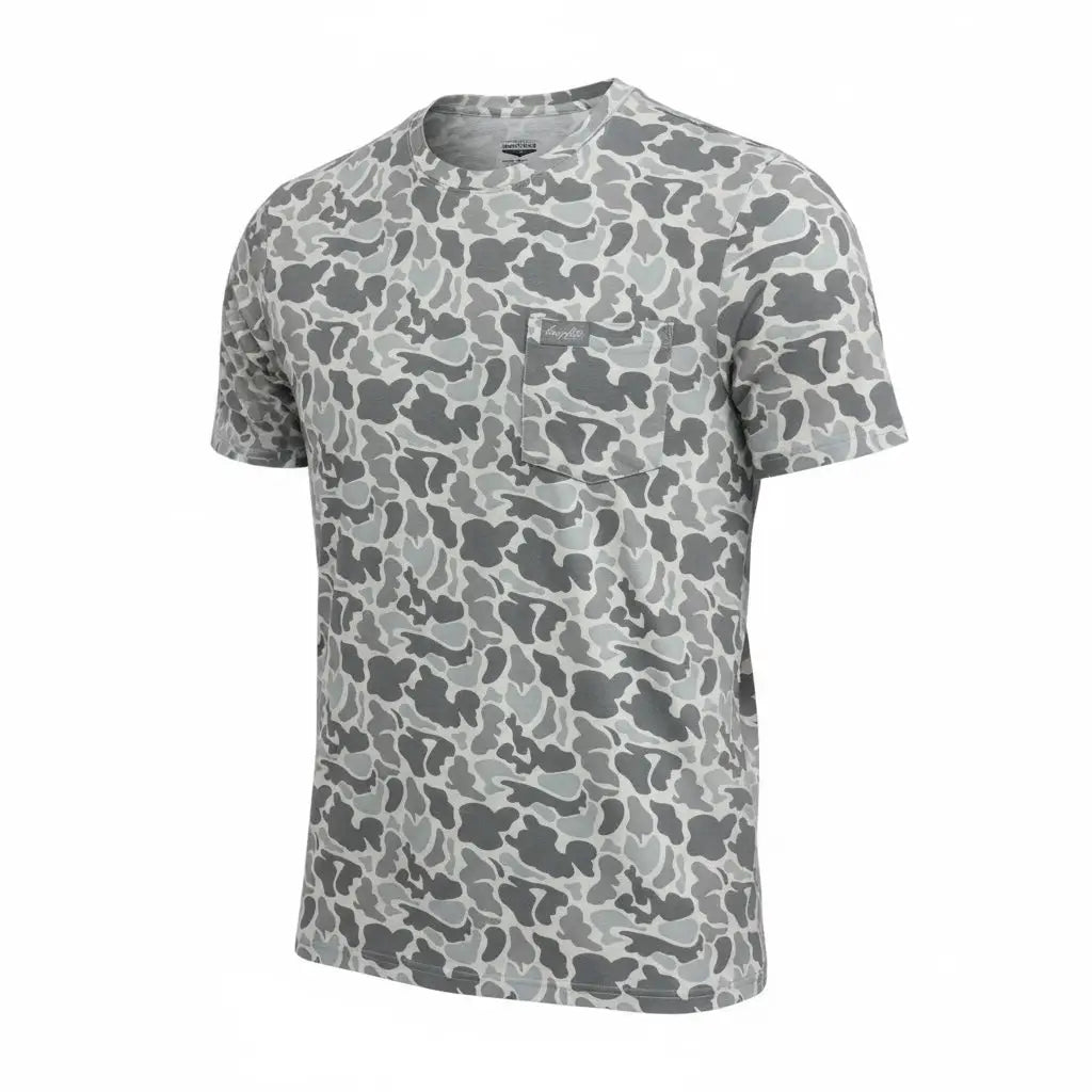 Honey Hole Dark Grey Camo Pocket Tee