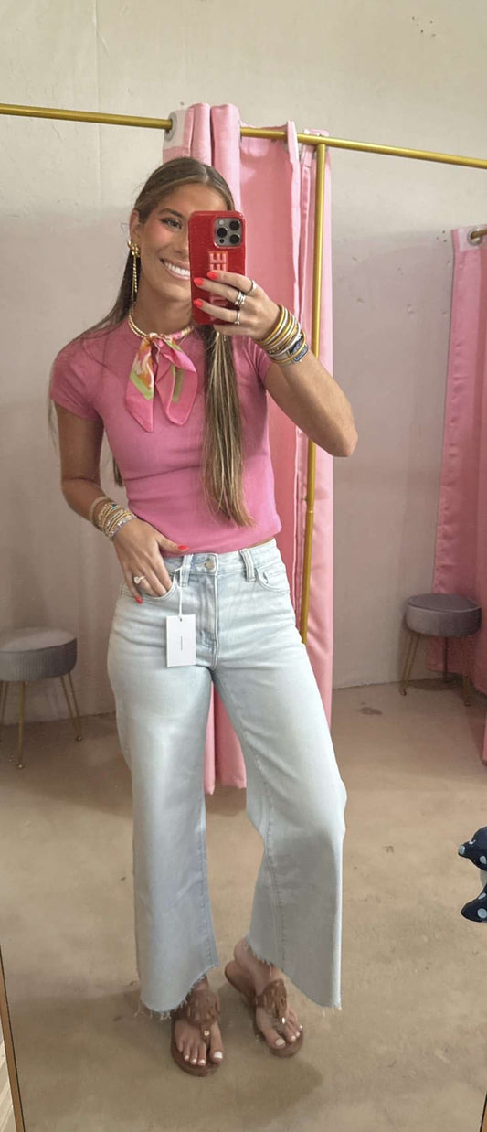 Vervet Light Wash Raw Hem Jeans