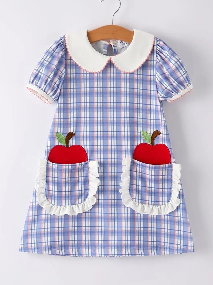 Plaid Pocket Apple Dress