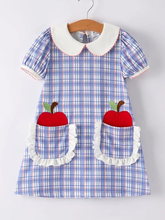 Plaid Pocket Apple Dress