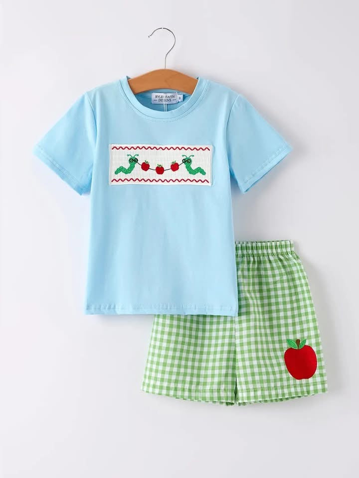 Worm/Apple Boys Short Set
