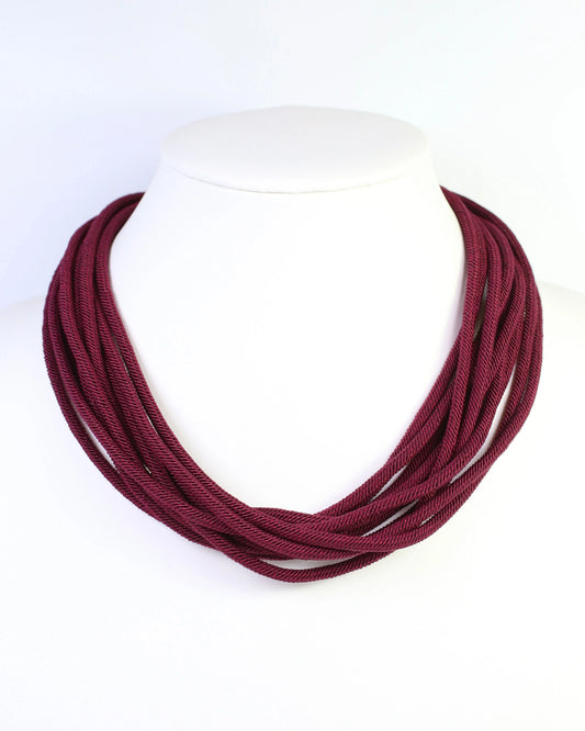 Caroline Hill Maroon Corded Necklace