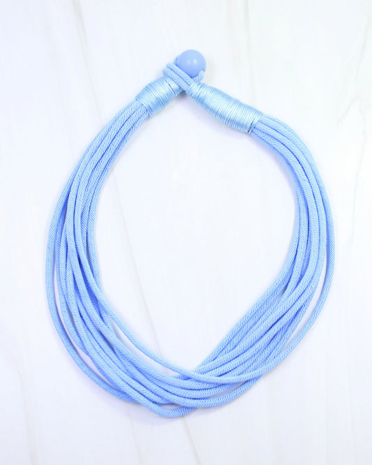 Caroline Hill Light Blue Layered Cord Necklace