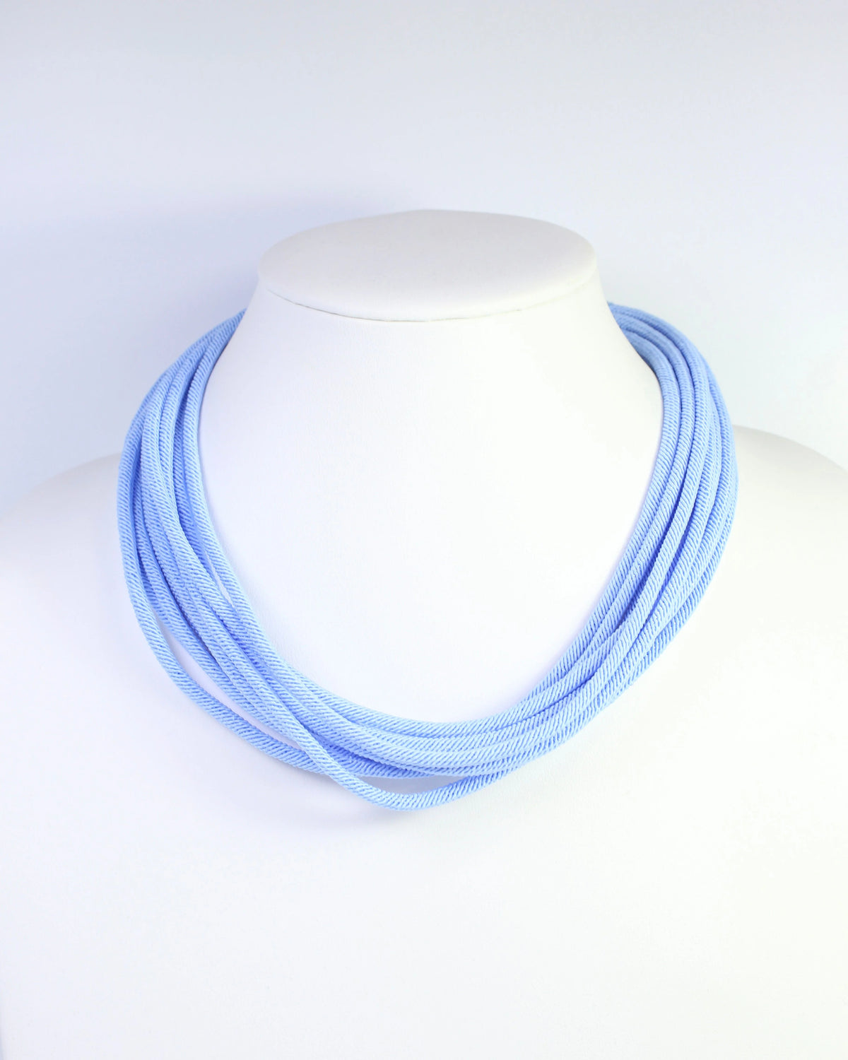 Caroline Hill Light Blue Layered Cord Necklace