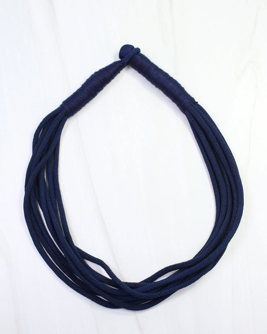 Caroline Hill Navy Layered Cord Necklace