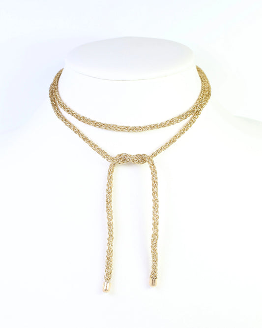 Caroline Hill Gold Woven Cord Necklace