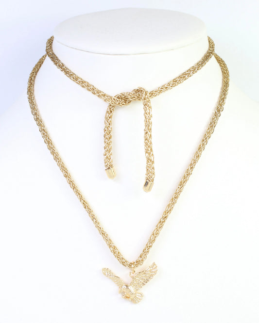 Caroline Hill Eagle Gold Cord Necklace